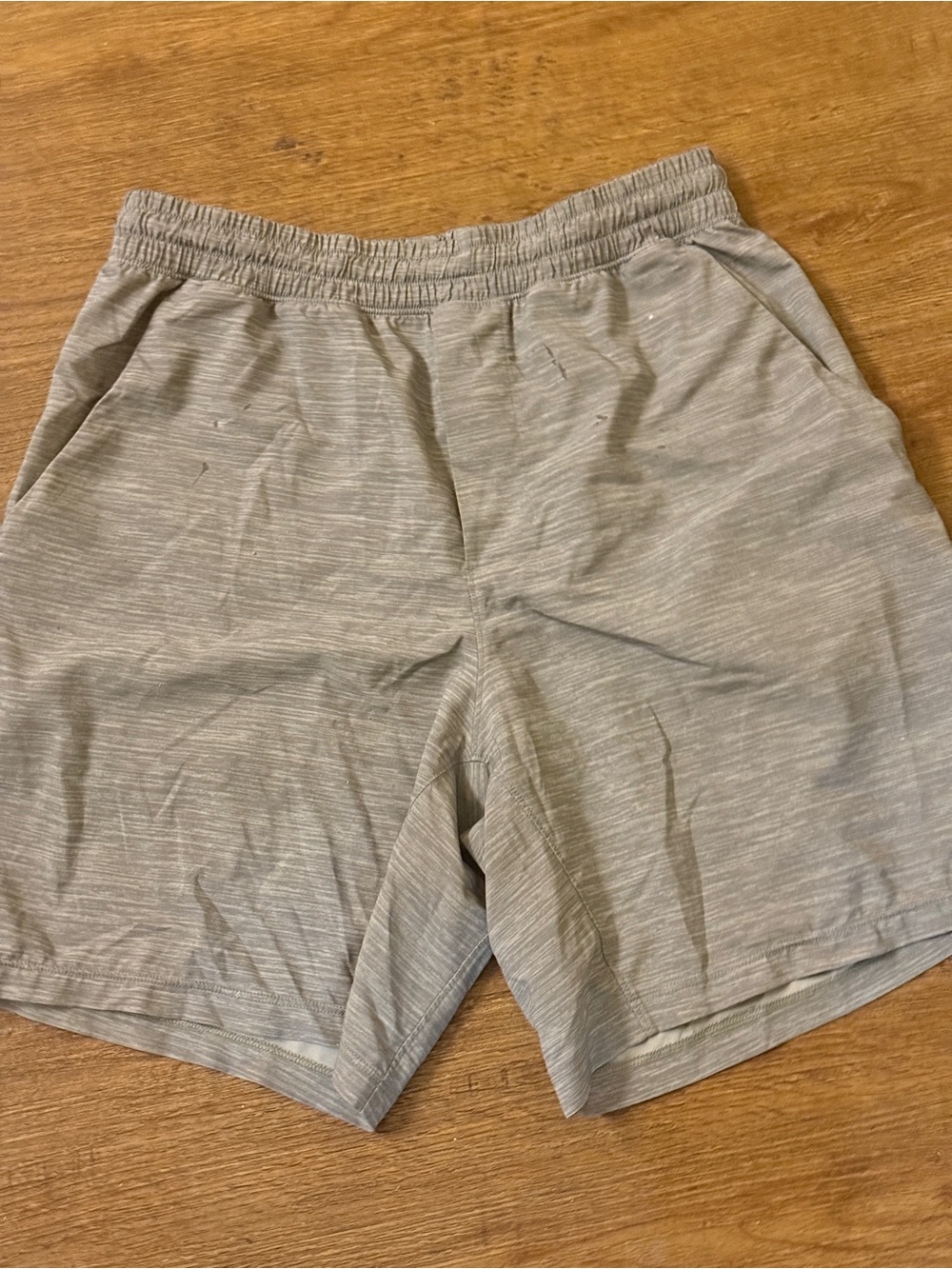 lululemon athletica Men's Heathered Light Gray Athletic Shorts